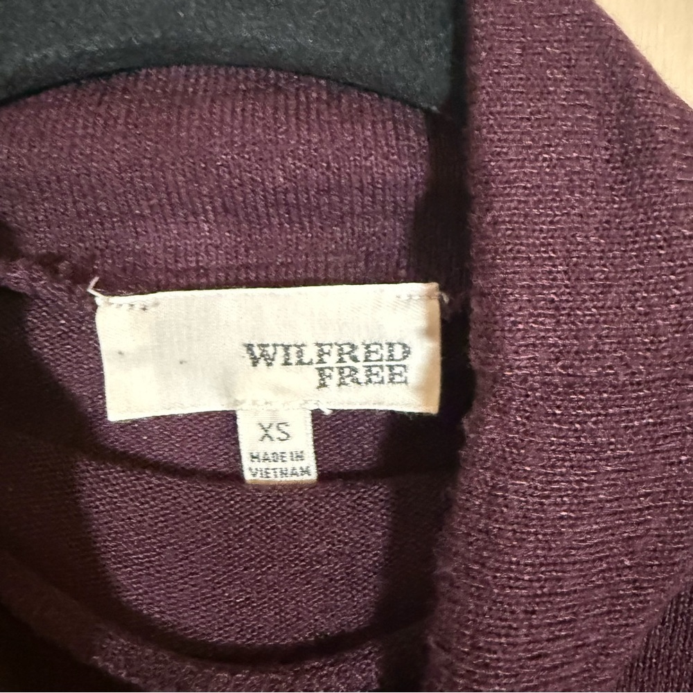 Aritzia Wilfred Free Purple Mock Neck Dress Dolman Sleeves size XS - Picture 5 of 5